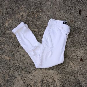 High rise white jeans